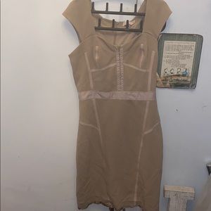 Beige fitted REBECCA TAYLOR dress size 8